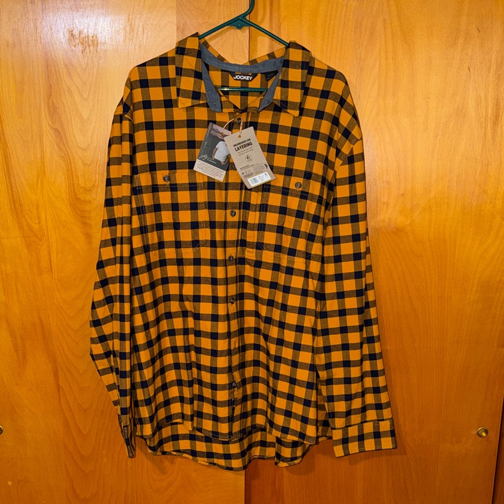 Jockey Mustard and Navy Blue Checkered Shirt